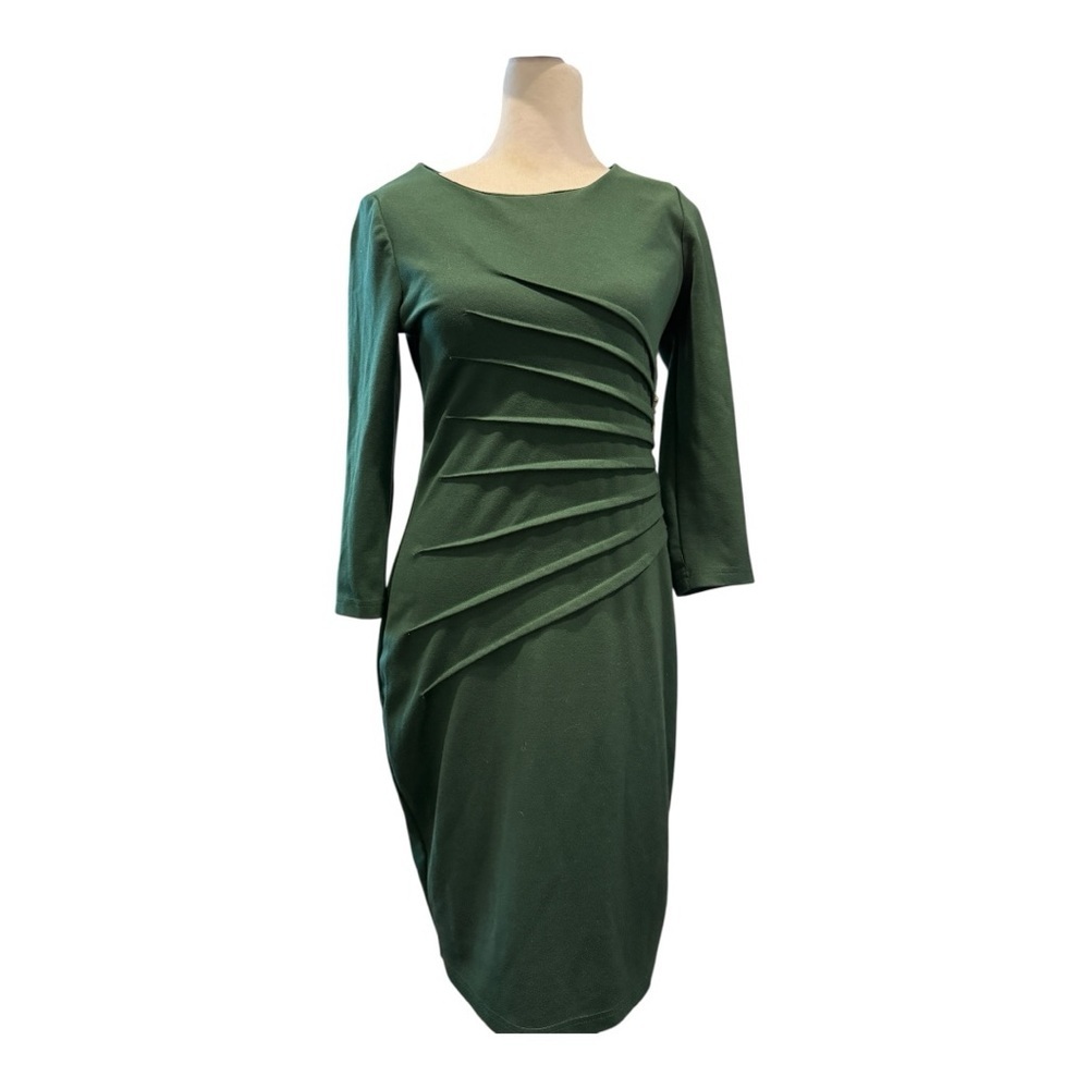 Active Seller!!!  Spense Forest Green Ruched Bodycon Dress Size 4 - Stretch Knit